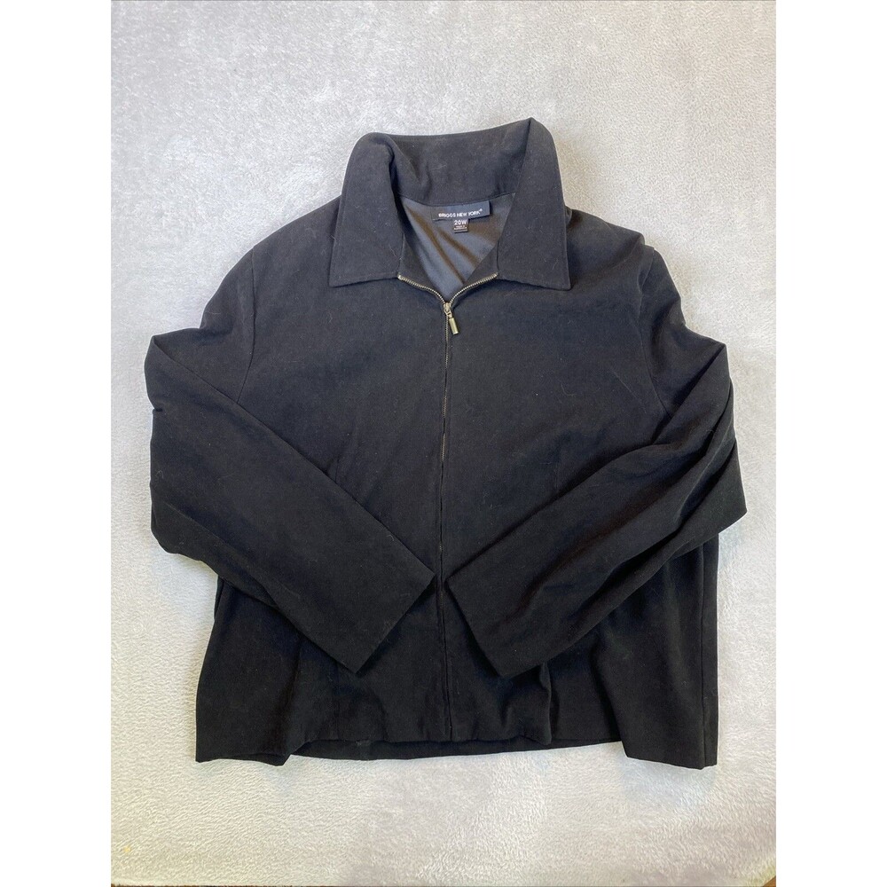 Vintage Briggs New York Jacket Women's 20w Black Zipper Long Sleeve